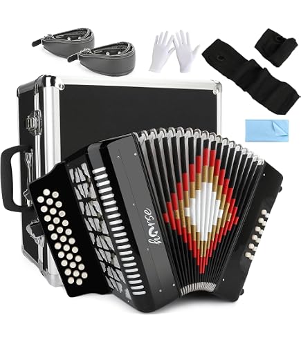 Amazon.com: Abubu 34-Key Accordion 3412 FBE (Black) : Musical